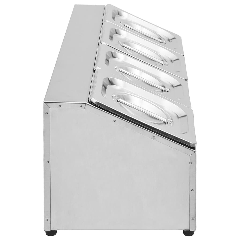 Gastronorm Container Holder with 4 GN 1/6 Pan Stainless Steel